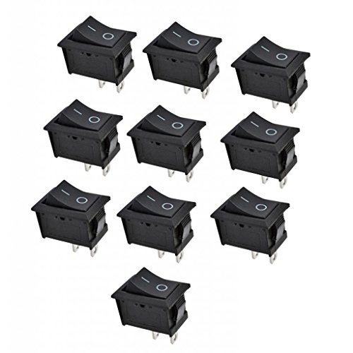 10pcs Interruptor de Palanca Basculante Auto para Coche Barco SPST Posiciones 2Pin