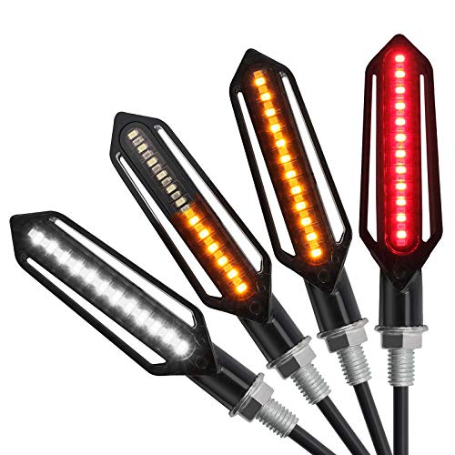 4 pcs 24 LED Luz Señal de Giro Moto Intermitentes Flash Luz LED Indicador Laterales Impermeable Motocicleta Indicador de Señal Modo Corriente Luz Ámbar / Modo Luz de Freno Rojo