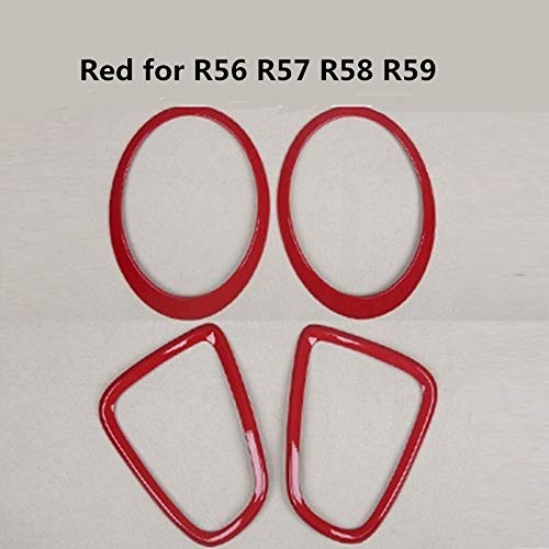 Accesorios de coche Frente Negro Linterna Del Coche De La Cubierta Trasera Lámpara Posterior De La Moldura For Mini Cooper R55 R56 R57 R58 R59 Labra Los Accesorios (Color : Red)