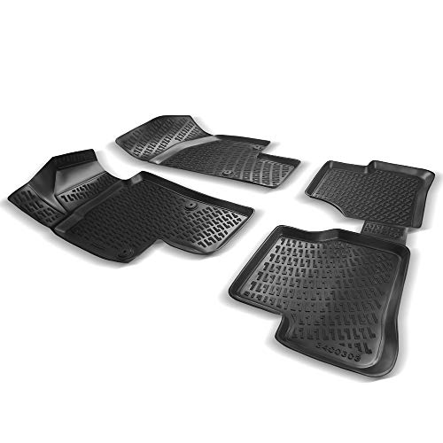 accessorypart Alfombrillas Coche para Volkswagen Passat B6 2005-2010 Goma Protector de Suelo 4D Impermeable Vehículo Específico Antideslizante Negro