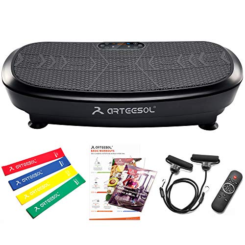 arteesol 3D Fitness Plataforma Vibratoria con Motor Dual, Vibrating Platform, aparatos para Hacer Ejercicio casa, 180 Niveles de Velocidad con Altavoz Bluetooth5.1, Utiliza para Deportes en Casa