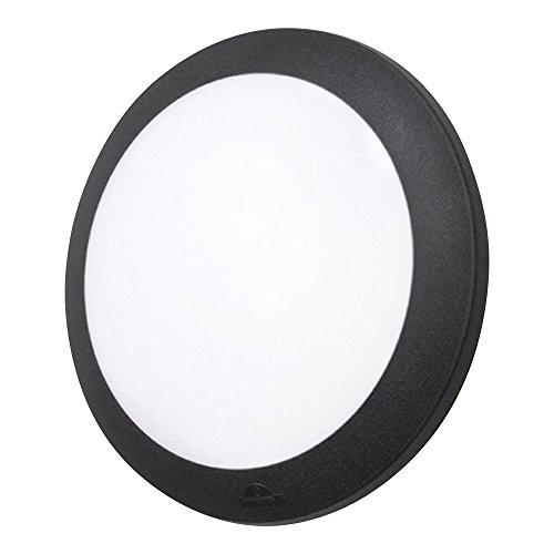 BarcelonaLED Fumagalli Lampara Aplique de Pared/Techo LED Plafón Luz Exterior/Interior Redondo(diámetro 35cm) Negro IP66 Impermeable con 2 Casquillos E27 para Terraza Jardín Patio Trasero Balcón