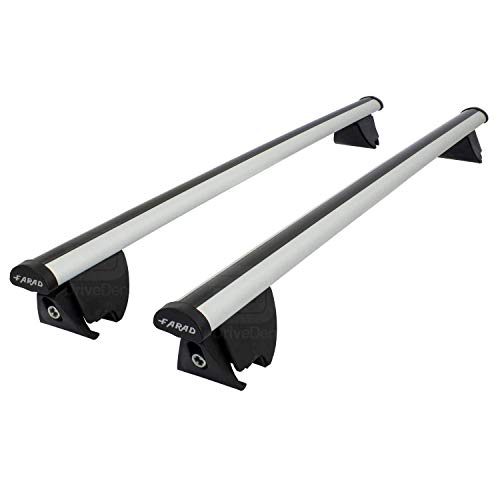 Barras portaequipajes Farad Hilo + aluminio compatibles con Fiat Fiorino 4 desde 2007 en adelante con pasamanos altos, railing abiertos