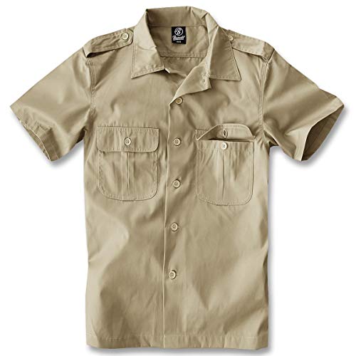 Brandit US Hemd Kurzarm Camisa, Beige, L para Hombre