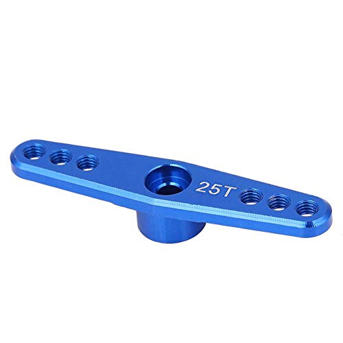 Brazo de Dirección 25T, Brazo de Servo de Dirección de Metal RC Coche Mecanizado de Precisión CNC Brazo de Dirección Doble Modelo de Pieza de Automóvil(Azul N10087NB)