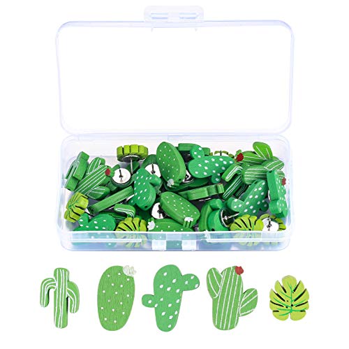 Cactus Push Pins Madera Hojas Pulgar Grapado Decorativo Bonitas Alfileres para Fotos Pared Bulletina Board o Cork Board Board