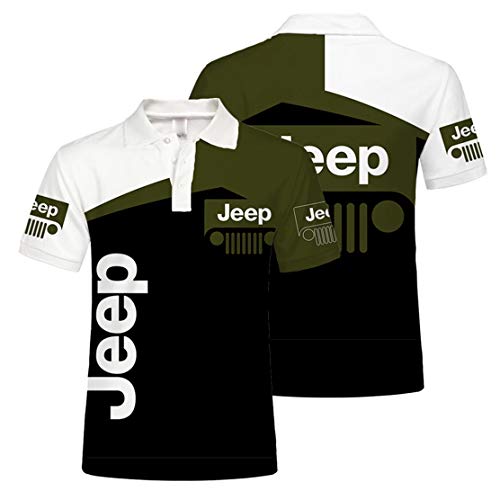 Camisa De Polo para Hombre con Estampado Digital J.E.E.P De Manga Corta (1,M)