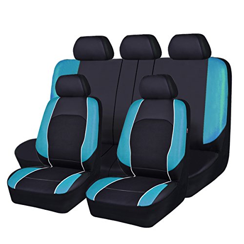 CAR PASS Juego de Fundas para Asientos de Coche Universal, Cubiertas de Asiento de Auto de Cuero Artificial, Protector para Asientos Delanteros y Traseros de Automóvil