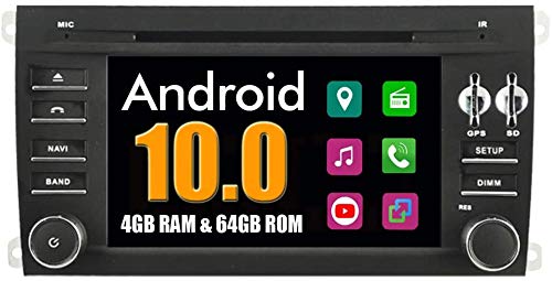 Car Stereo Bluetooth Radio Unidad de Navegación GPS para Porsche Cayenne & Cayenne S & Cayenne Cayenne GTS 2003-2010 con Pantalla Táctil Android USB MirrorLink WiFi