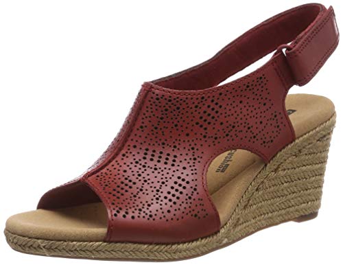 Clarks Lafley Rosen, Sandalias de Talón Abierto Mujer, Rojo (Red-), 39.5 EU