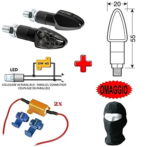 Compatible con Polaris Sportsman 850 EFI XP EPS E 4X4 1 PAR DE Indicadores LED 12V para Motocicletas + 2 RESISTENCIAS 6 Ohm 25W para INDICADOR Parpadeante Kit Aprobado