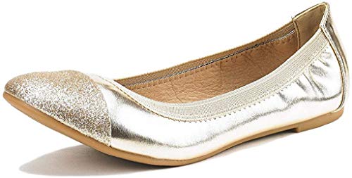 Dream Pairs Sole-Flex Bailarina para Mujer Gold 40.5 EU/9.5 US