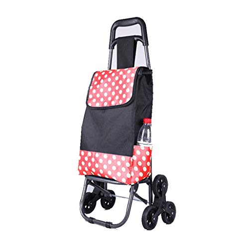 DXMRWJ Carritos, Carrito Plegable de Compras Carrito de Compras Plegable para el hogar Que Sube por el Piso Carrito de Compras Carrito de Equipaje Carrito para Acampar, Rueda roja para Escalar