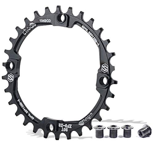 EASTERN POWER Plato Bicicleta Montaña, Plato 104 BCD 34 Dientes, Aluminio Platos 34T BCD 104 mm, Negro