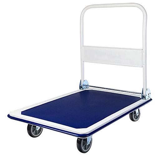 EVFIT Carrito de Plataforma Duradera Polivalente De La Carretilla De Cama Plana Carro De Equipaje Carro Portátil Manejo Ayudante Plegable De La Carretilla Silencioso Ruedas