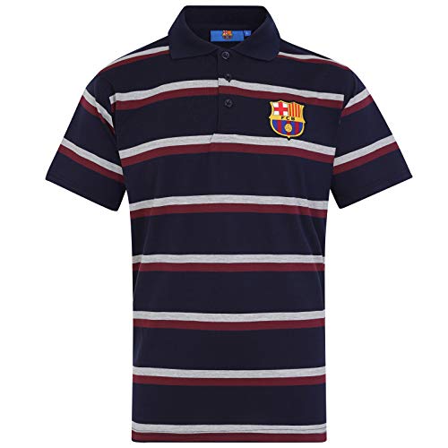 FCB FC Barcelona - Polo Oficial Para Hombre - A Rayas - Azul Marino - XL