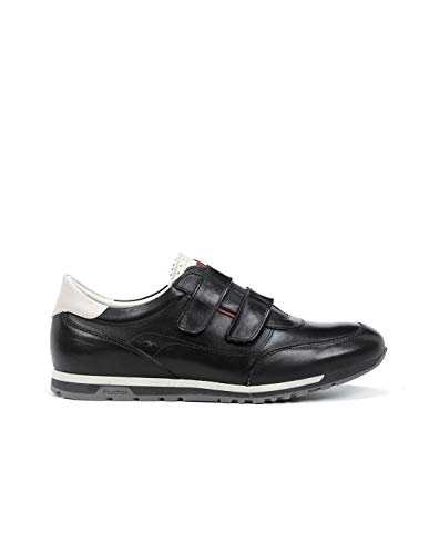 Fluchos | Deportivo de Hombre | Sander F1187 Habana Negro C2 | Deportivo de Piel | Cierre con Velcro | Piso TPU