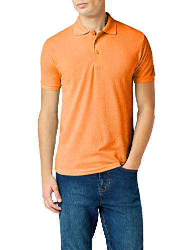 Fruit of the Loom 65/35 Pique Polo - Polo Hombre, Naranja, Large