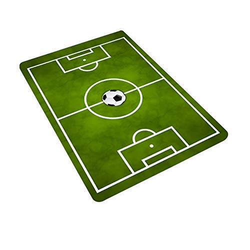 GCDN Alfombra Decoración del Hogar Fútbol Campo Alfombra Rectángulo Impresión Suave Antideslizante Piso Baño Mat Franela Kid Play Living om Dormitorio (50x80cmB)