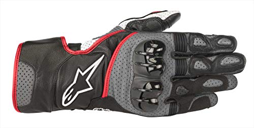 Guantes de Moto Alpinestars SP-2 V2, Color Negro, Gris y Rojo, Talla XL