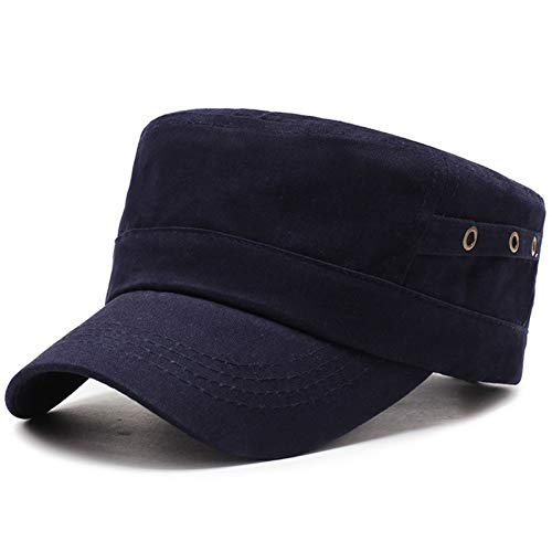 H/A 2021 Nueva Tendencia VERSIÓN COREAN DE LA SUNDACIA Multicolor Piso Sombrero TOPT Hombre CLÁSICO Sombrero MILITANTE Hombre MERTENOS Hombre CRCOG (Color : Blue, Size : Adjustable)