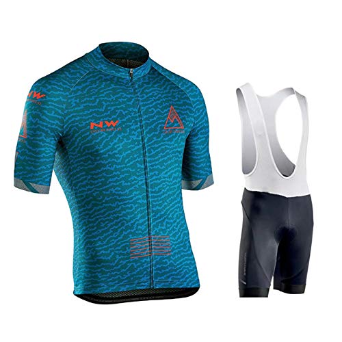 HXPainting Conjunto De Ropa De Ciclismo para Hombre Maillot Manga Corta Bib Shorts Camisetas De Ciclismo Bicicleta MTB Secado Rápido Transpirable