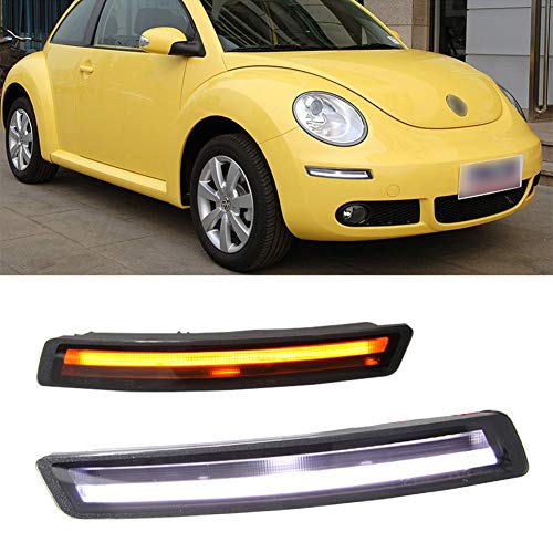 IIWOJ DRL Luz Diurna Indicador De Luz De Señal De Giro Dinámico LED Luces Antiniebla Compatible con VW Beetle 2007 2008 2009 2010 con Caja De Control,2pcs