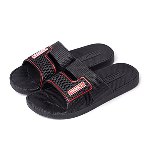 Interior al Aire Libre Verano Zapatillas,Zapatillas Suaves Antideslizantes Planas, Zapatillas de Masaje para Hombres-Negro_40,Zapatillas de baño Unisex