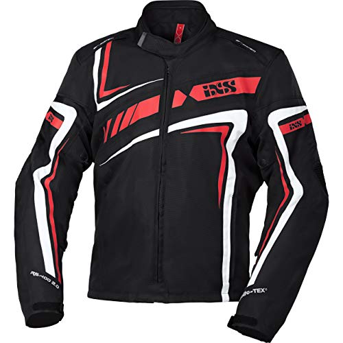 IXS Chaqueta de moto con protectores RS-400-ST 2.0, deportiva, para todo el año, poliéster negro/rojo/blanco M