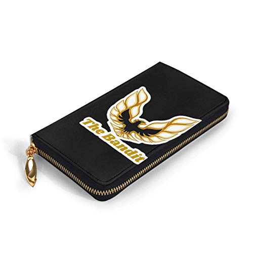 JHGFG Smokey and The Bandit 1977 Pontiac Firebird Trans-Am Replica precisa Logotipo de la Capucha Cartera de Cuero Genuino para Mujer para Hombre