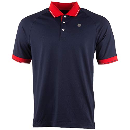 K-Swiss KS TAC Heritage Classic Polo de Tenis, Hombre, Marino, S