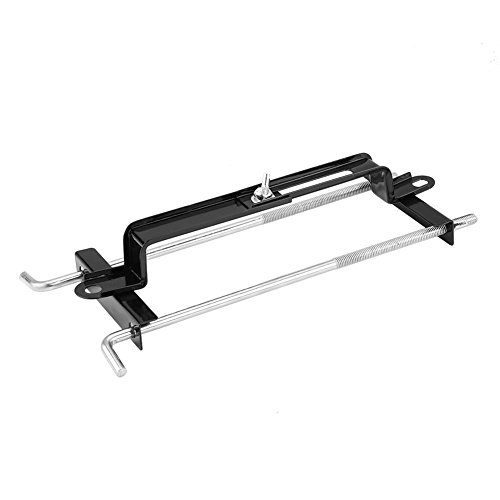 KIMISS Ajustable Soporte de sujeción de la batería [Estilo L-Bolt] para coche SUV (Negro + Plata)