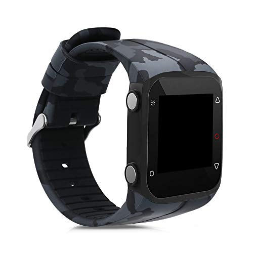 kwmobile Pulsera Compatible con Polar M400 / M430 - Brazalete de Silicona Camouflage en Gris Oscuro/Negro/Gris Claro