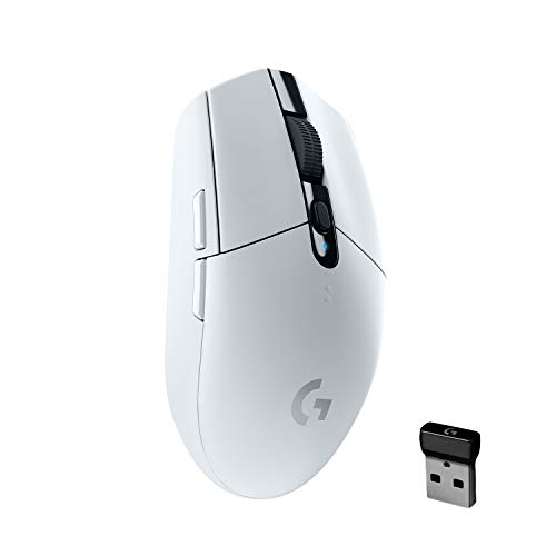 Logitech G305 LIGHTSPEED Ratón Gaming Inalámbrico, Captor HERO 12K, 12,000 DPI, Ultra-ligero, Batería de 250h, 6 Botones Programables, Memoría Integrada, PC/Mac - Blanco