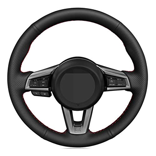 LSDJPO Cubierta de Volante de Coche DIY Negra Cosida a Mano, para Mazda MX-5 2015 2016 2017 2018 2019 2020