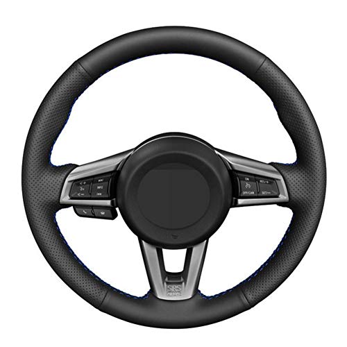 LSDJPO Cubierta del Volante del Coche Cosida a Mano DIY Suave Negro, para Mazda MX5 MX-5 2016 2017 2018 2019 2020