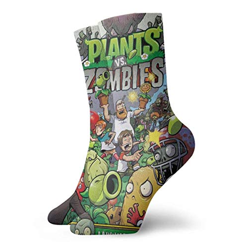 Lsjuee Plants Vs Zombies Peashooter Wall Nut Squash Unisex Novedad Divertidos calcetines impresos en 3D. Calcetines cortos, Calcetines deportivos