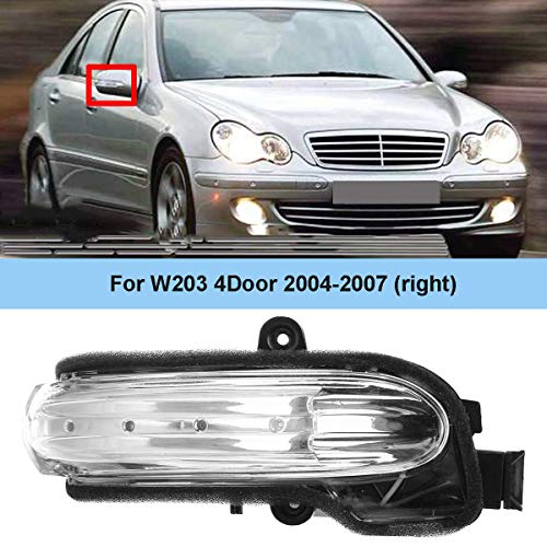 Luces LED intermitentes luz repetidor señal giro, espejo retrovisor izquierdo y derecho, indicador de luz de giro Compatible con Mercedes/Benz W203 4 puertas 2004-2007,Right