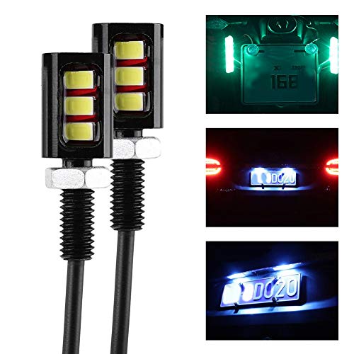 Luz de matrícula, motocicleta Luz de matrícula LED de matrícula, motocicleta para automóviles, camiones para vehículos(White light)