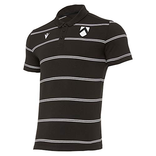 Macron UDI Merch Ca Polycotton - Polo para hombre, color negro/bia, mm SR, oficial del Udinés del fútbol 2020/21, gris, talla S