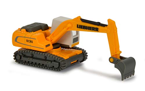 Majorette 212057281Q01 Construction Liebherr Excavadora R936 Coche de Juguete con Rueda Libre, Coche de Metal, 7,5 cm, a Partir de 3 años, Color Amarillo