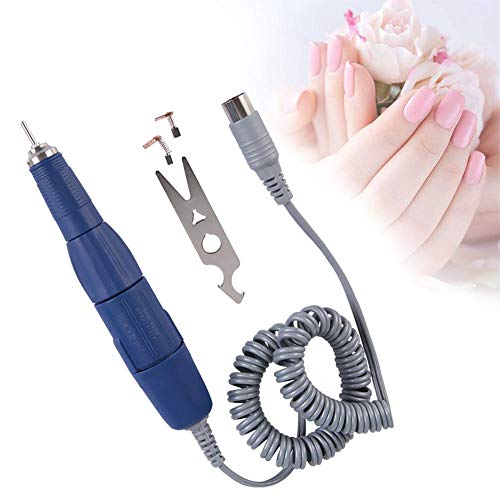 Manija de Taladro para Uñas Pulidor de Uñas Kit Máquina de Pedicura Eléctrica para Uñas Pieza de Mano con Taladro de Arte Eléctrico Manija de Pluma (35000 RPM)(Blue)