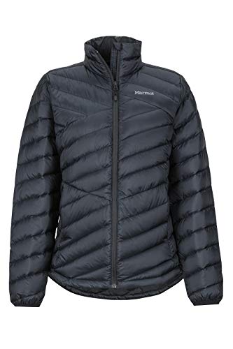 Marmot Wm's Highlander Jacket Chaqueta De Plumas Aislante Ligera, 700 Pulgadas Cúbicas, Chaqueta para Exteriores, Anorak Resistente Al Agua, Resistente Al Viento, Mujer, Black, M