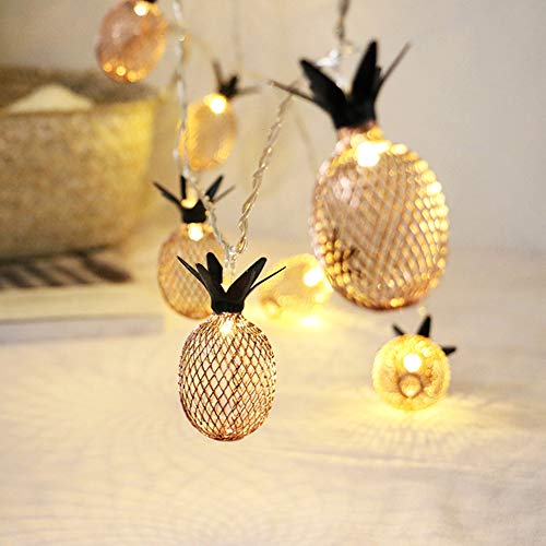 Meccion 3m 20 Led Oro Piña Cadena de Luces de Batería LED Guirnalda Luces de Regalo Interior LED Cadena Fiesta Luces de Navidad