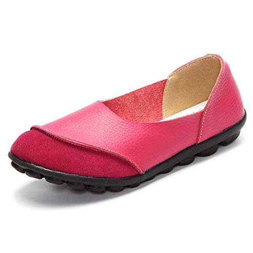 Mocasines Casuales para Mujer Slip Superficial En Pisos Color Mezclado Comodidad Mocasines Transpirables para Madre Use Zapatos para Caminar Resistentes