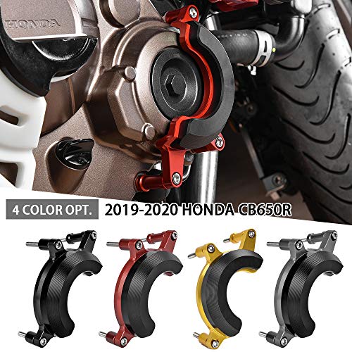 Motocicleta CNC Marco de Aluminio Slider Caja del Motor Cubierta del estator Crash Falling Protector para Ho-nda CB650R CB650F CB 650 R F Piezas 2014 2015 2016 2017 2018 2019 2020 2021(Rojo)