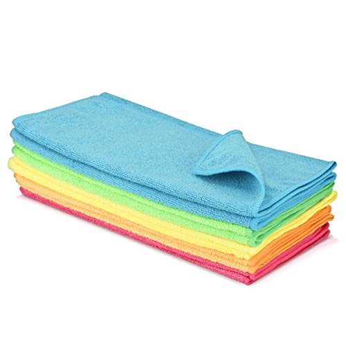 Navaris Juego de 10 paños de Limpieza de Microfibra - Set de Bayetas Multiusos para el Coche, Pulido, Moto, Barco, casa, Cocina o baño - 40 x 30CM