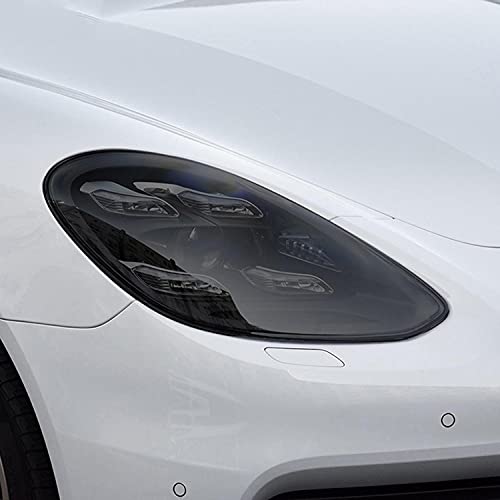 NCUIXZH 2 uds, Película Protectora Negra para Faros Delanteros de Coche, protección, Pegatina Transparente de TPU, para Porsche Panamera 970971 2014+ Accesorios