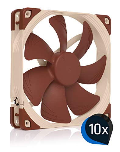 Noctua Paquete: 10x NF-F12 PWM, Ventilador Silencioso, 4 Pines (120 mm, Marrón)