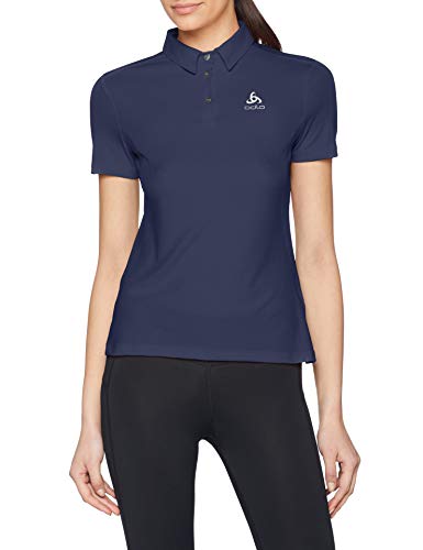 Odlo Polo para Mujer S/S F-Dry, Mujer, Polo, 550661_20377_XS, Azul Marino, Extra-Small